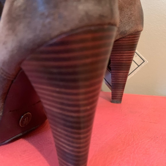 Frye Harlow Multi Strap distressed look high heel boot with stacked heel. - Picture 7 of 7